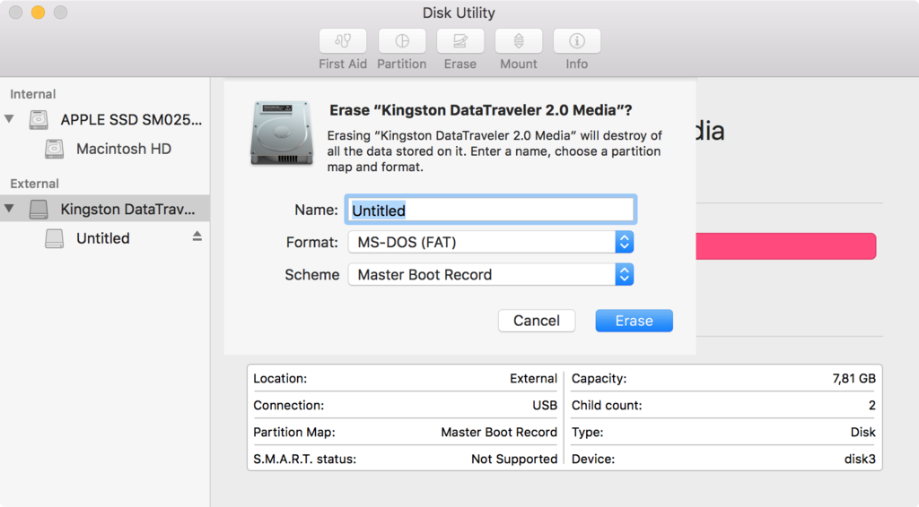 OSX Disk-Utility format dialog