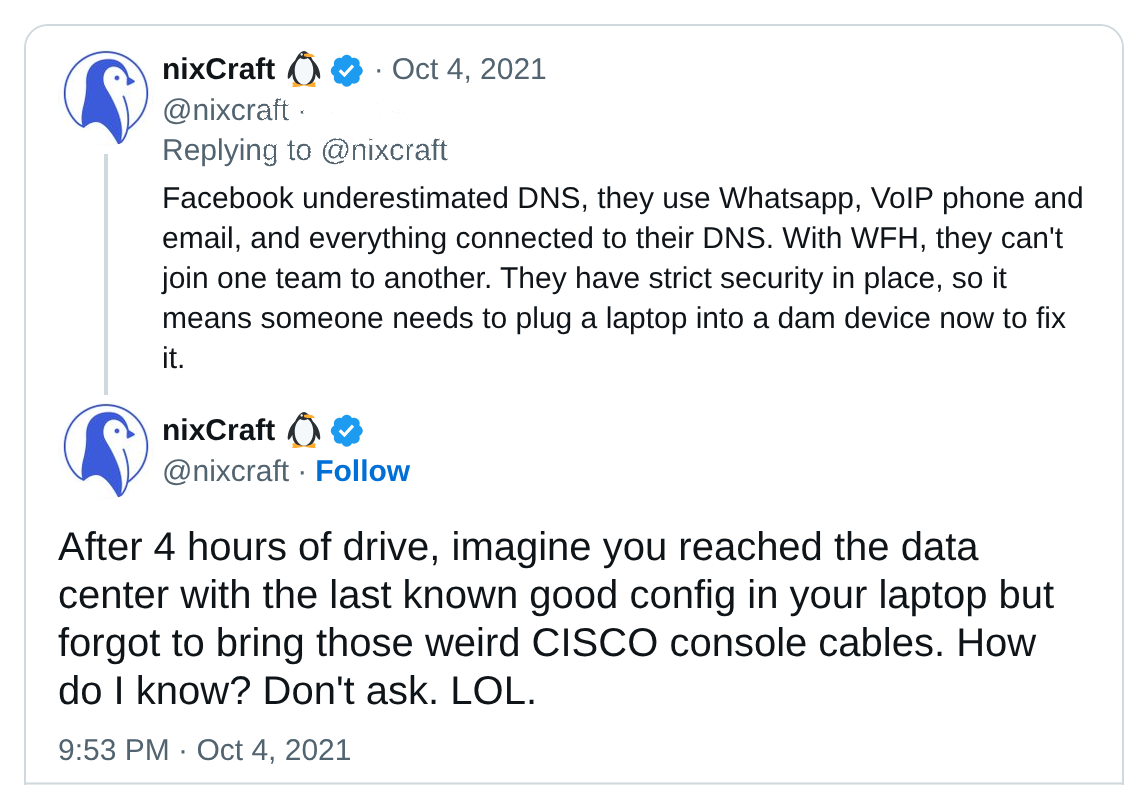 Tweet von @nixcraft
